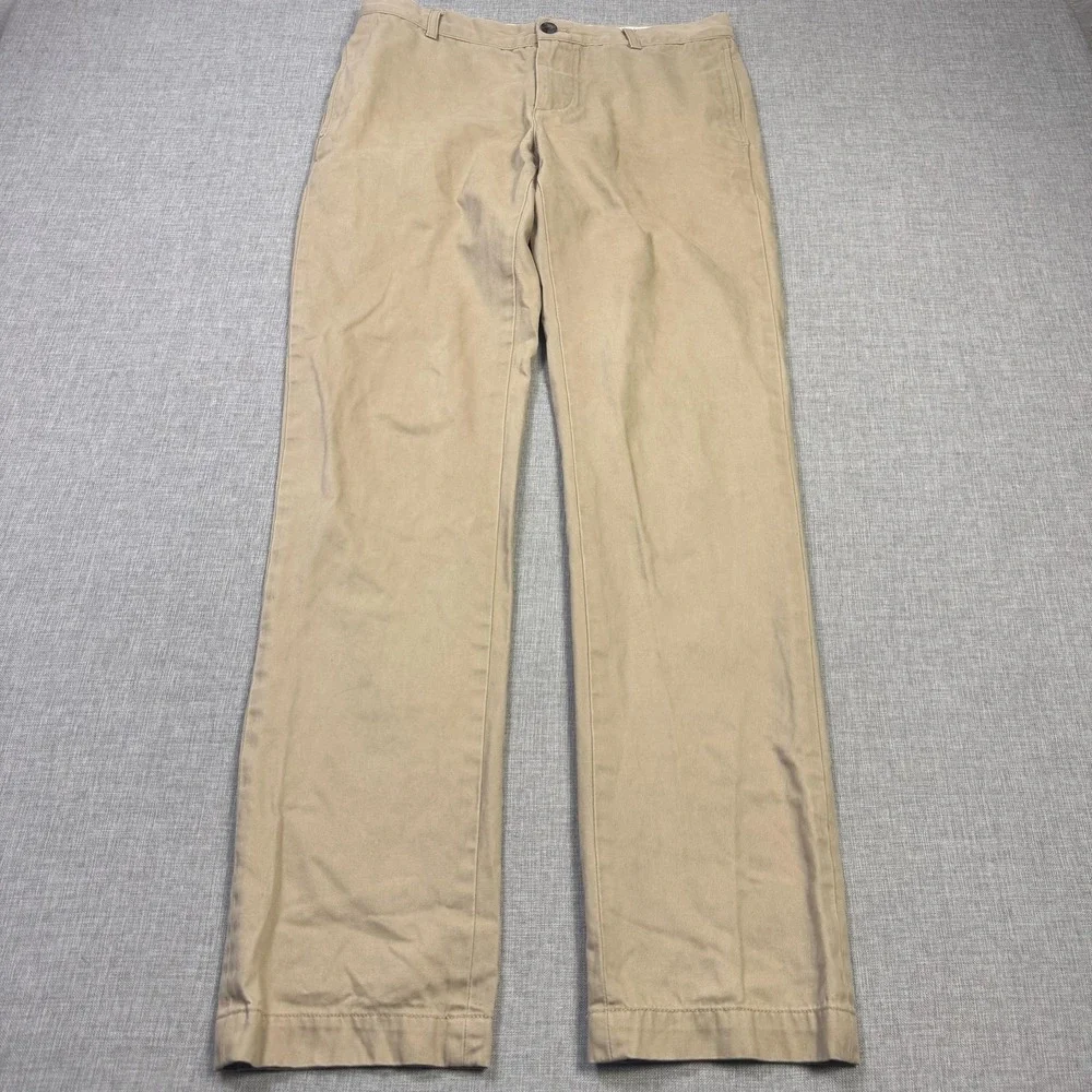 Lacoste Pants Mens 32x32 Beige Chino Regular Fit Zip Fly Flat Front Pockets